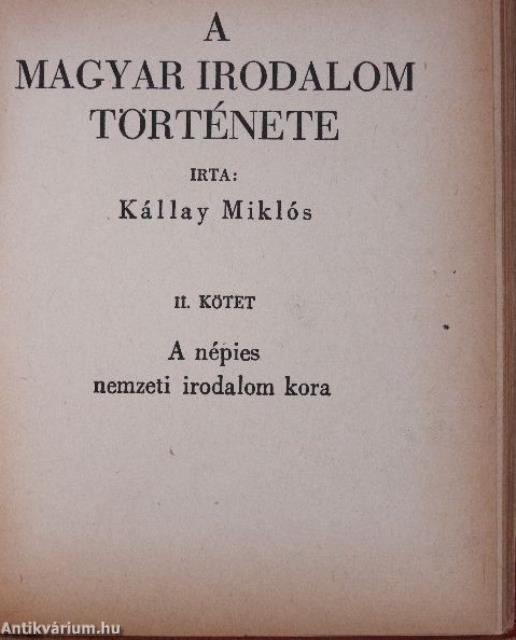 A magyar irodalom története I-III.