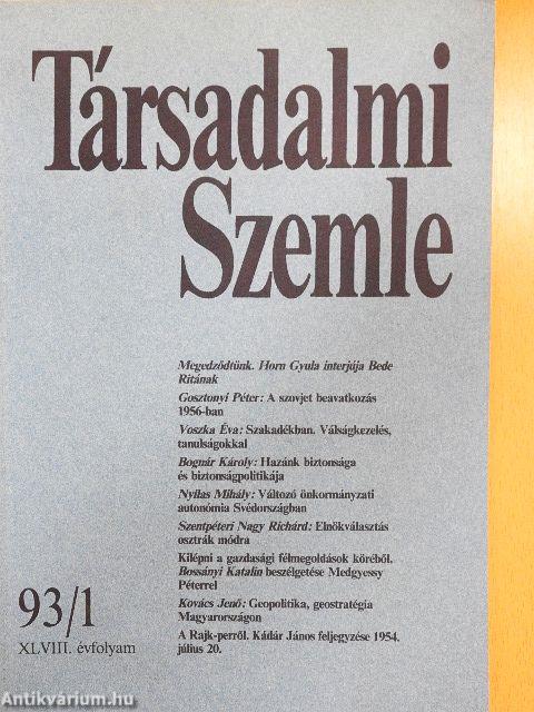 Társadalmi Szemle 1993. január