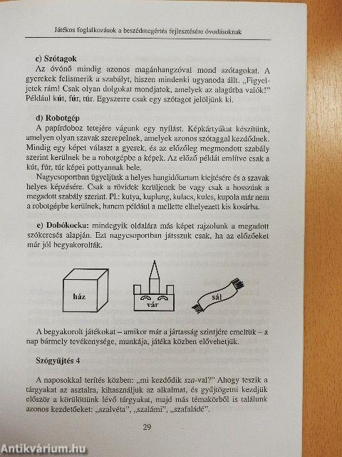 Játékos foglalkozások a beszédmegértés fejlesztésére