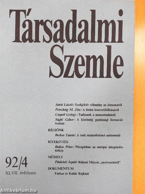 Társadalmi Szemle 1992. április