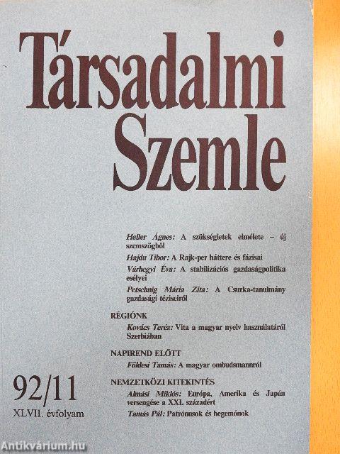 Társadalmi Szemle 1992. november