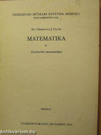 Matematika V.