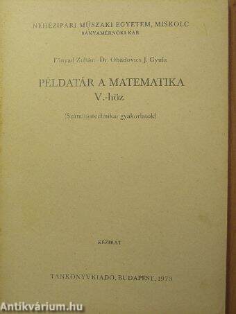 Példatár a matematika V.-höz