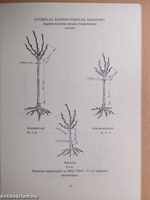 Szőlő, gyümölcs, díszfaiskolai árjegyzék 1975 ősz - 1976 tavasz