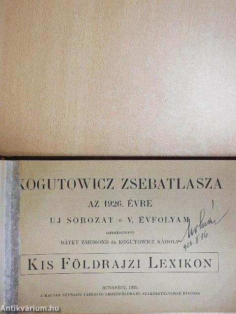 Kogutowicz zsebatlasza az 1926. évre