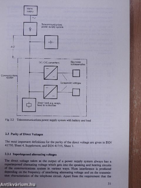 Power Supply Systems in Communications Engineering I.