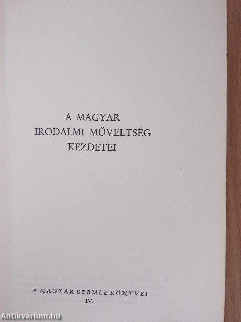 A magyar irodalmi műveltség kezdetei