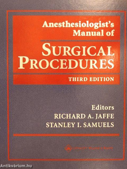 Anesthesiologist's Manual of Surgical Procedures