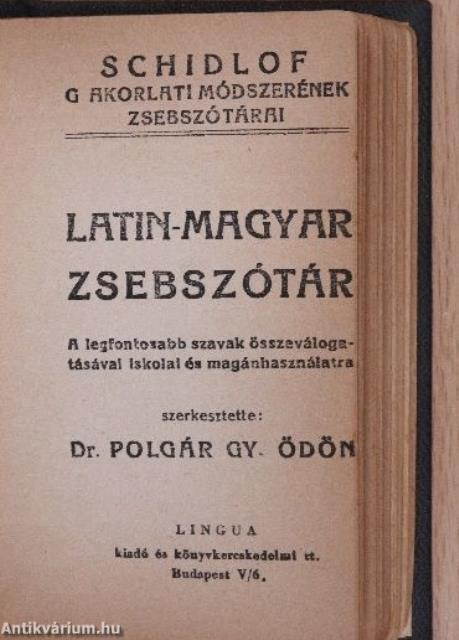 Magyar-latin/latin-magyar zsebszótár