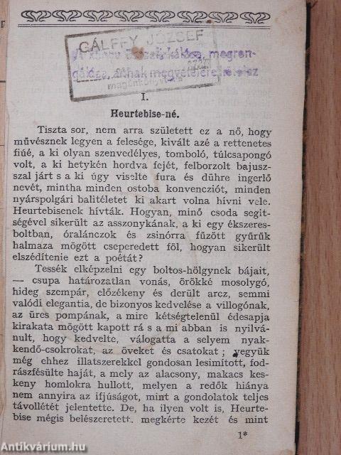 Művészházasságok/Az utolsó leckeóra/Franczia elbeszélők tára IV./Franczia elbeszélők tára III./Franczia elbeszélők tára V.