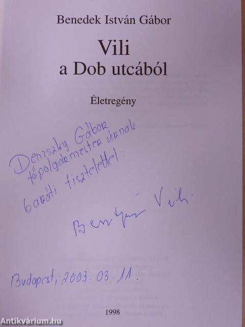 Vili a Dob utcából (dedikált példány)