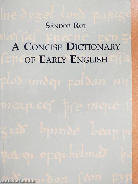 A Concise Dictionary of Early English