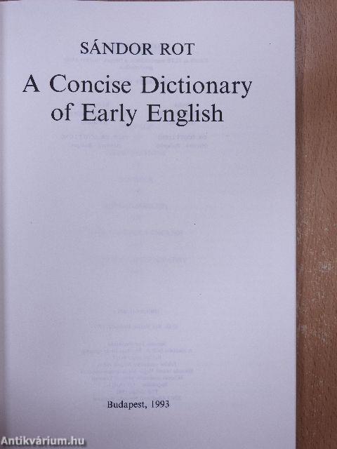 A Concise Dictionary of Early English