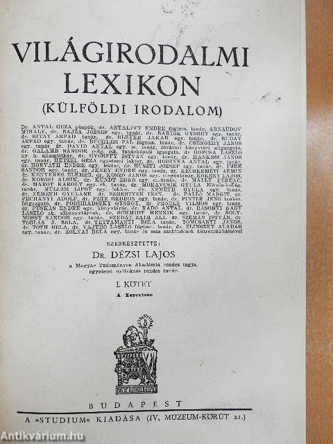 Világirodalmi Lexikon I-III.