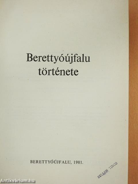 Berettyóújfalu története (kétszeresen aláírt példány)