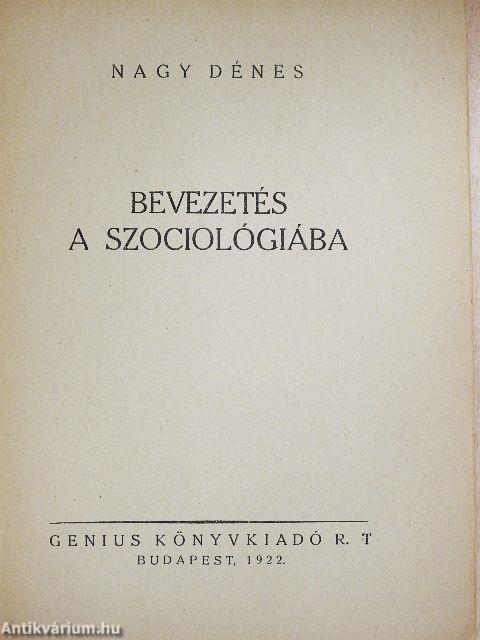 Bevezetés a szociológiába