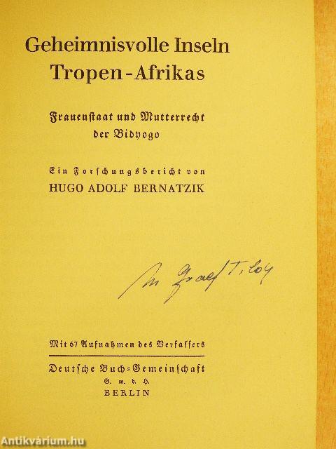 Geheimnisvolle Inseln Tropen-Afrikas (gótbetűs)