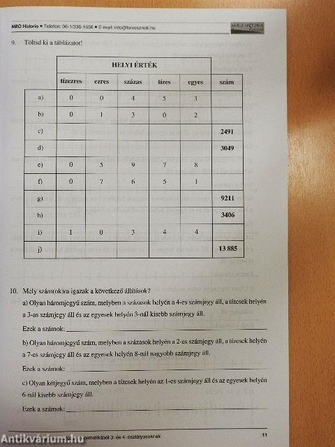 Kompetencia alapú munkafüzet matematikából 3. és 4. osztályosoknak