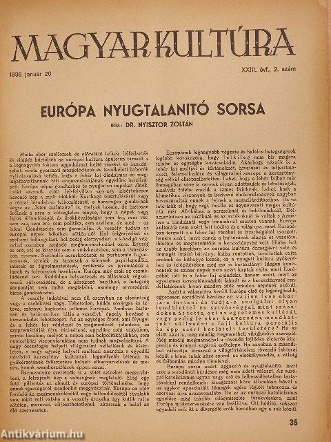 Magyar Kultúra 1936-1937. (vegyes számok)(15 db)