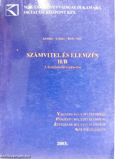 Számvitel és elemzés II/B