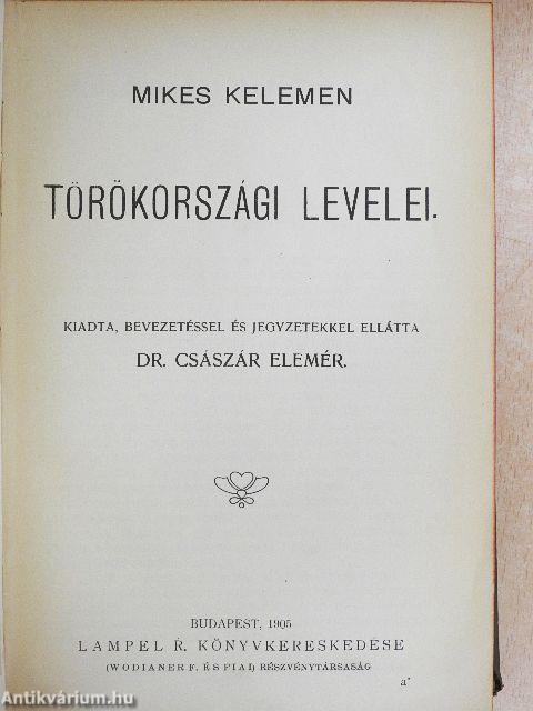 Mikes Kelemen törökországi levelei