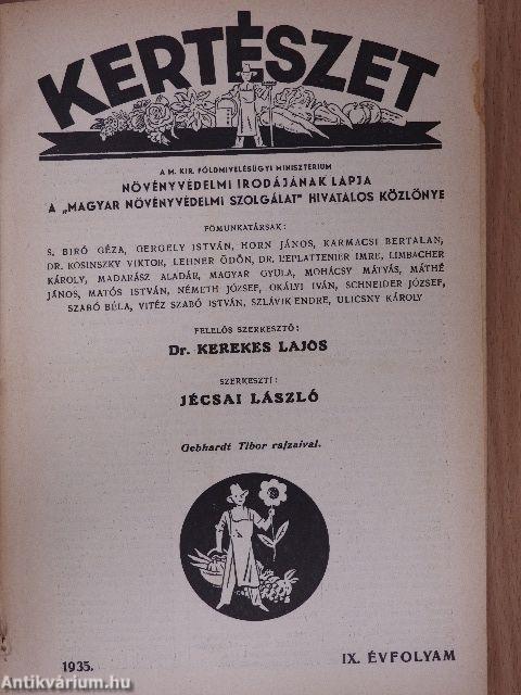 Növényvédelem 1935. január-december/Kertészet 1935. január-december