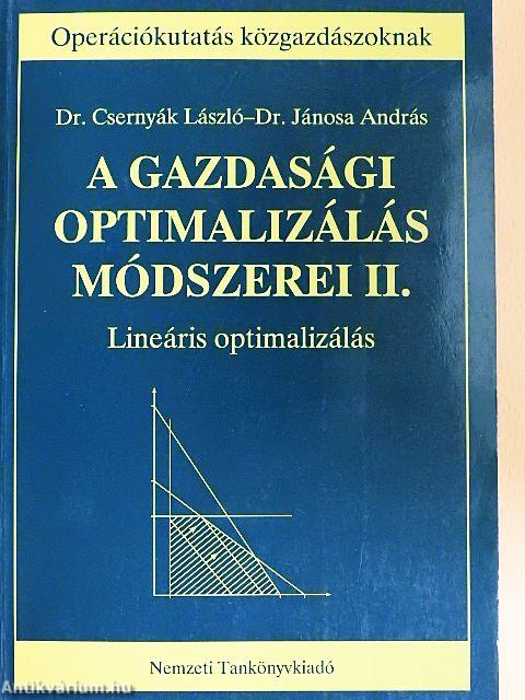 A gazdasági optimalizálás módszerei II.