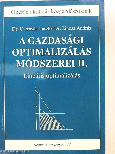 A gazdasági optimalizálás módszerei II.