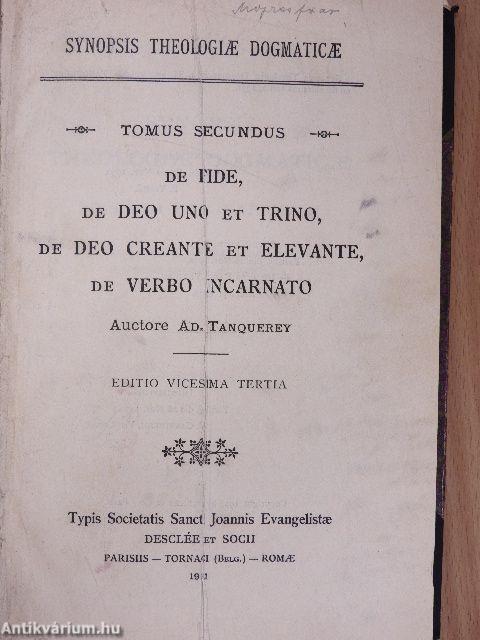 Synopsis Theologiae Dogmaticae Fundamentalis I-II.