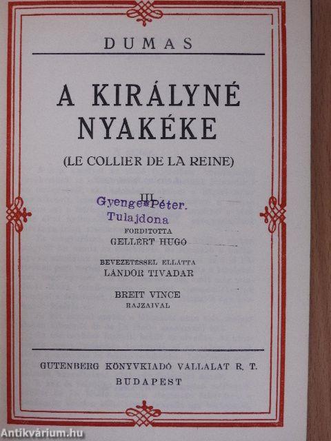 A királyné nyakéke I-VIII.