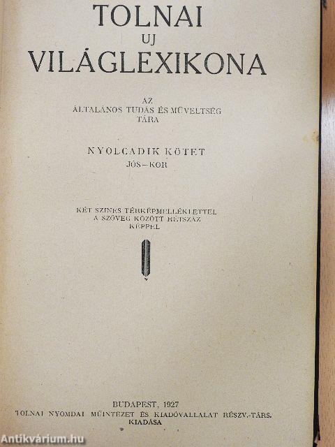 Tolnai uj világlexikona VIII. (töredék)