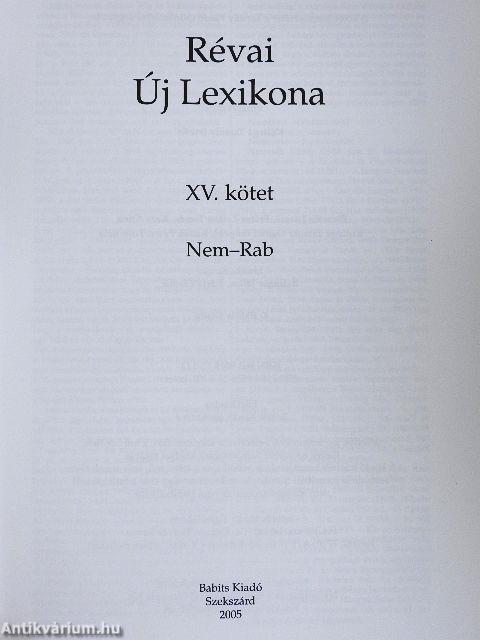 Révai új lexikona 15. (töredék)