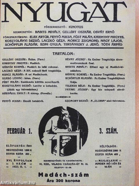 Nyugat 1923. február 1.