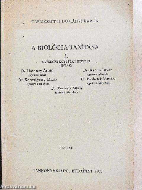 A biológia tanítása I.