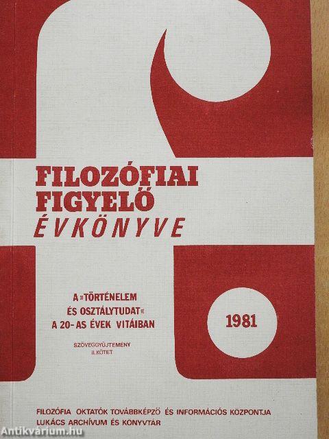 Filozófiai Figyelő Évkönyve 1981/II. 