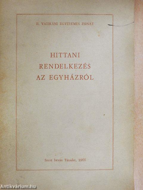 Hittani rendelkezés az egyházról