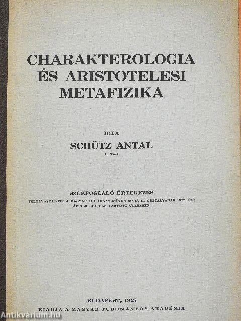 Charakterologia és aristotelesi metafizika