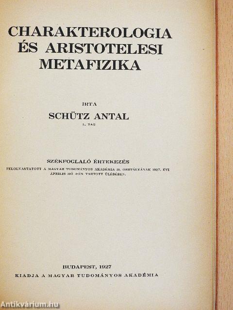 Charakterologia és aristotelesi metafizika