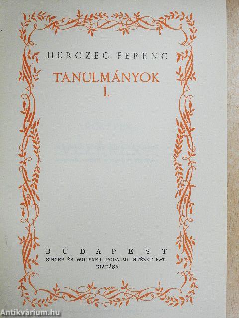 Tanulmányok I. (töredék)