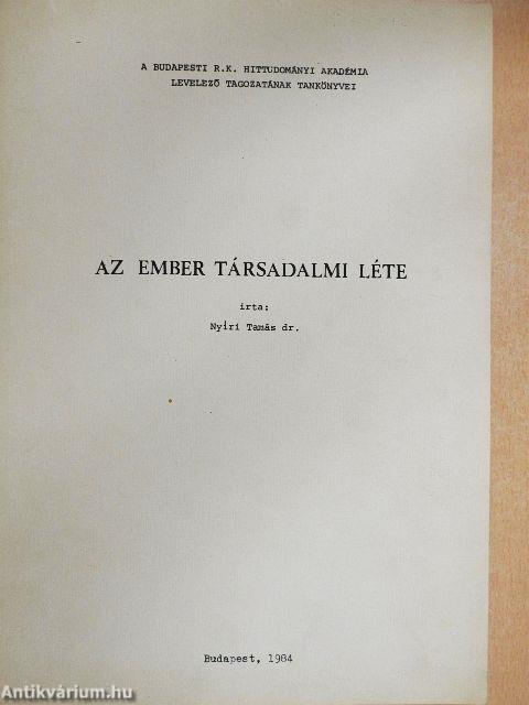 Az ember társadalmi léte