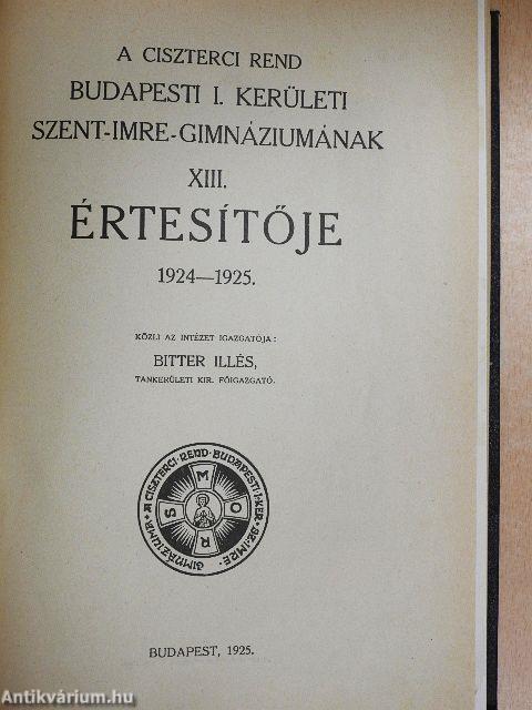 A Ciszterci Rend Budapesti I. kerületi Szent-Imre-Főgimnáziumának XI-XVIII. értesítője/A Ciszterci Rend Budapesti Szent Imre-Gimnáziumának évkönyve az 1939-40. iskolai évről