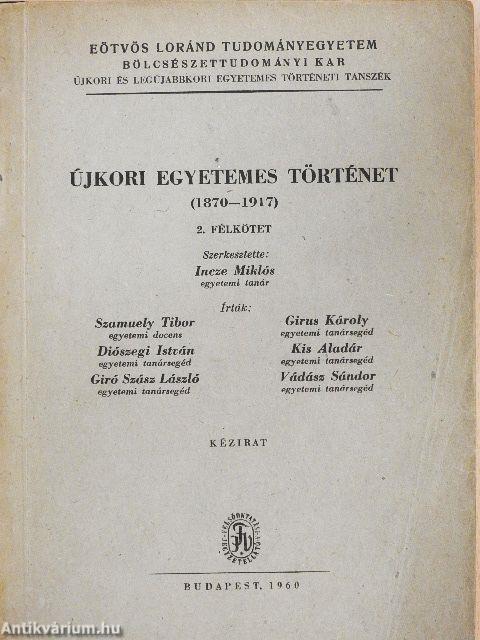 Újkori egyetemes történet 1870-1917