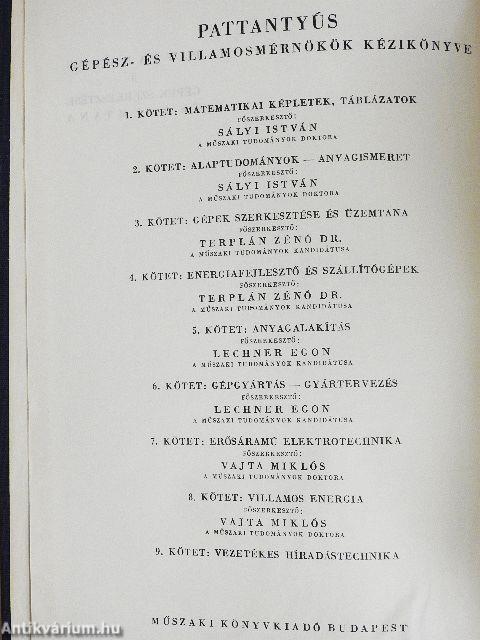 Gépész- és villamosmérnökök kézikönyve 3.