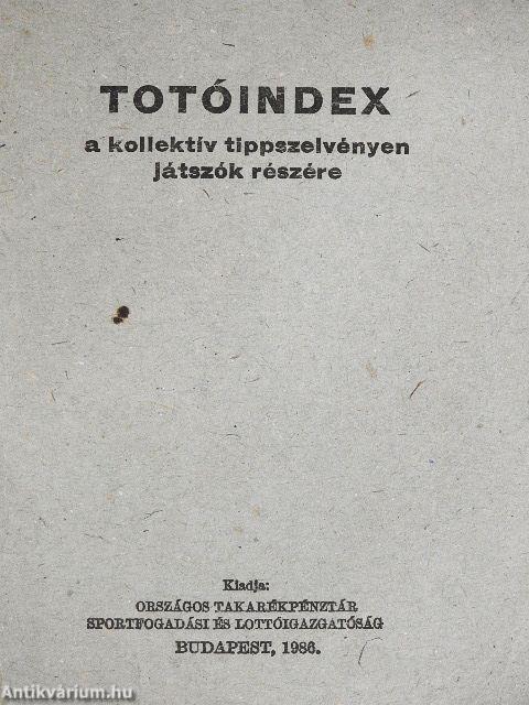 Totóindex a kollektív tippszelvényen játszók részére