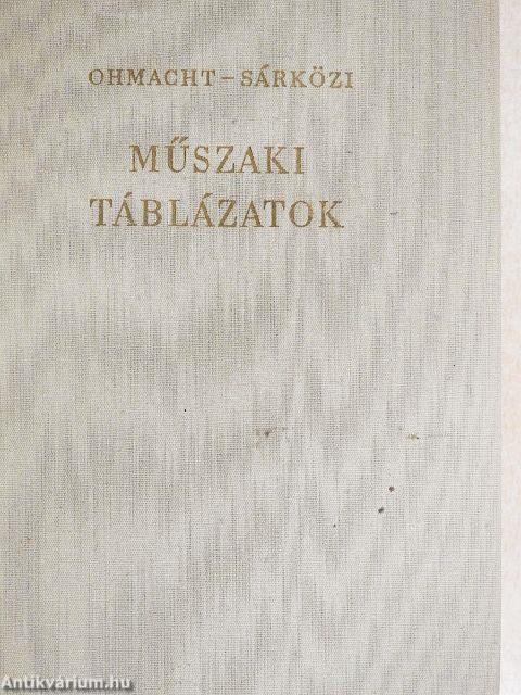 Műszaki táblázatok