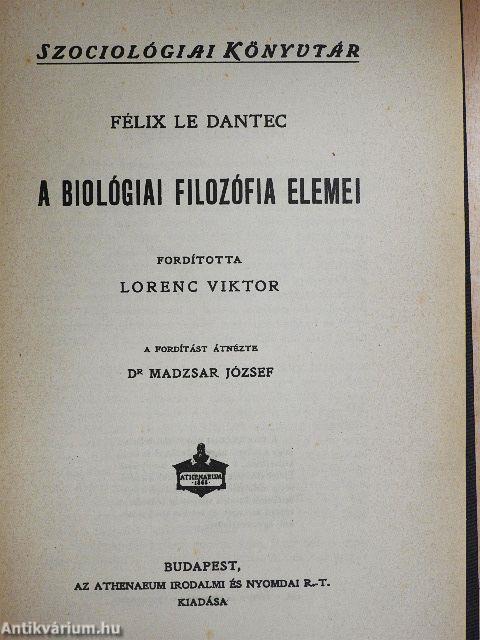 A biológiai filozófia elemei