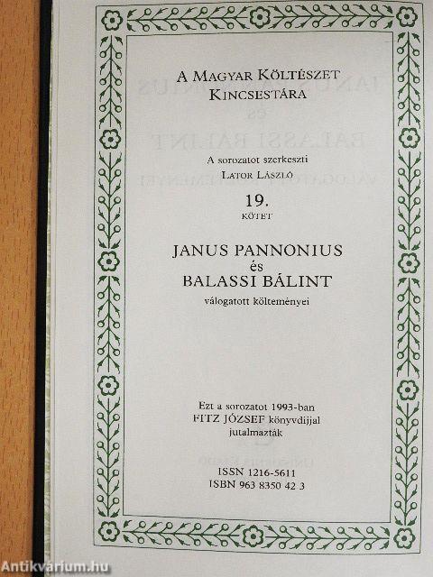 Janus Pannonius és Balassi Bálint válogatott költeményei