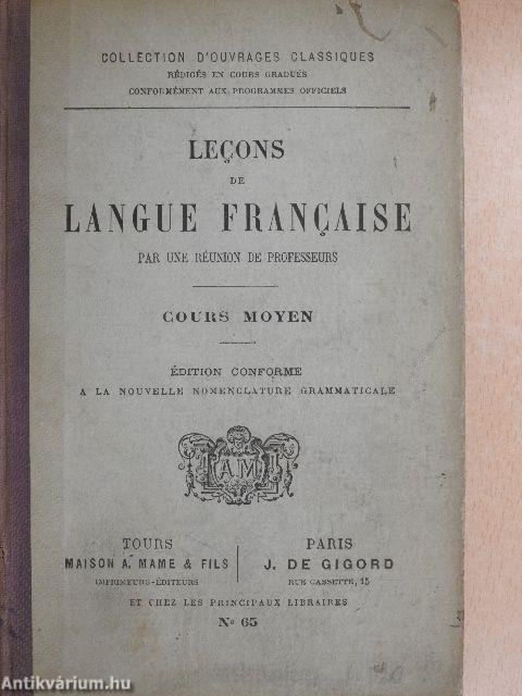 Lecons de langue francaise