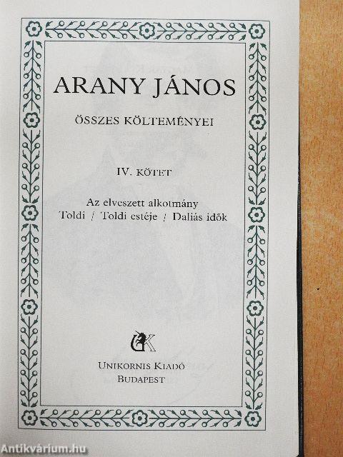 Arany János összes költeményei IV.