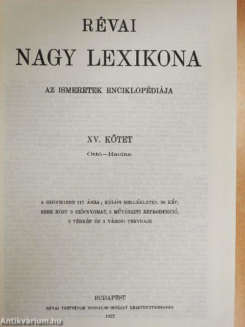 Révai nagy lexikona 15. (töredék)